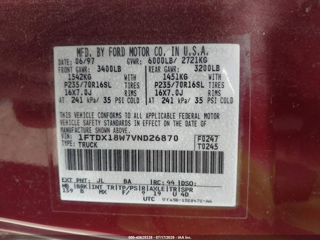 1997 FORD F-150 LARIAT/XL/XLT thumbnail 10