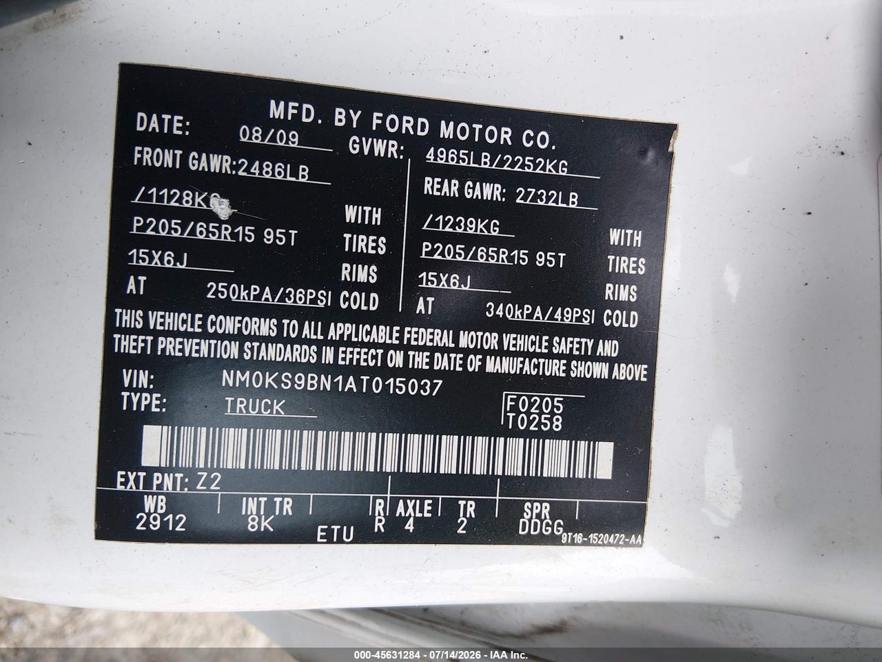 2010 FORD TRANSIT CONNECT XLT thumbnail 10