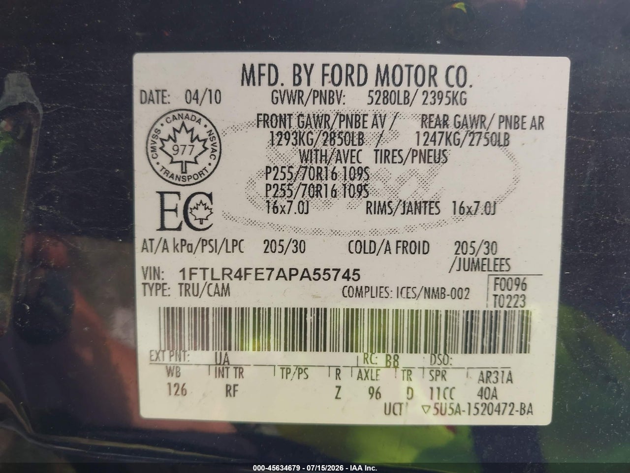 2010 FORD RANGER SPORT/XLT thumbnail 10