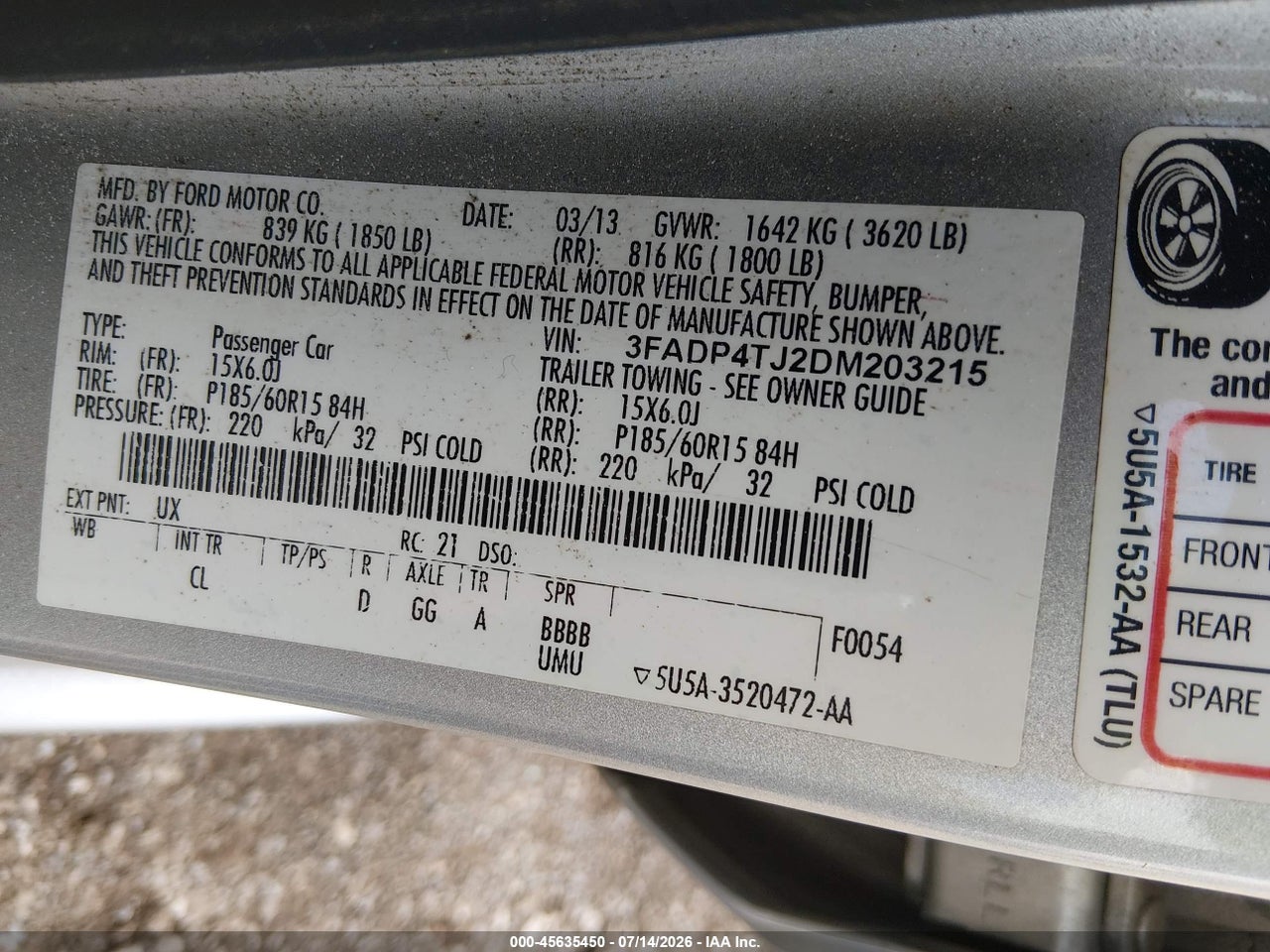 2013 FORD FIESTA S thumbnail 10