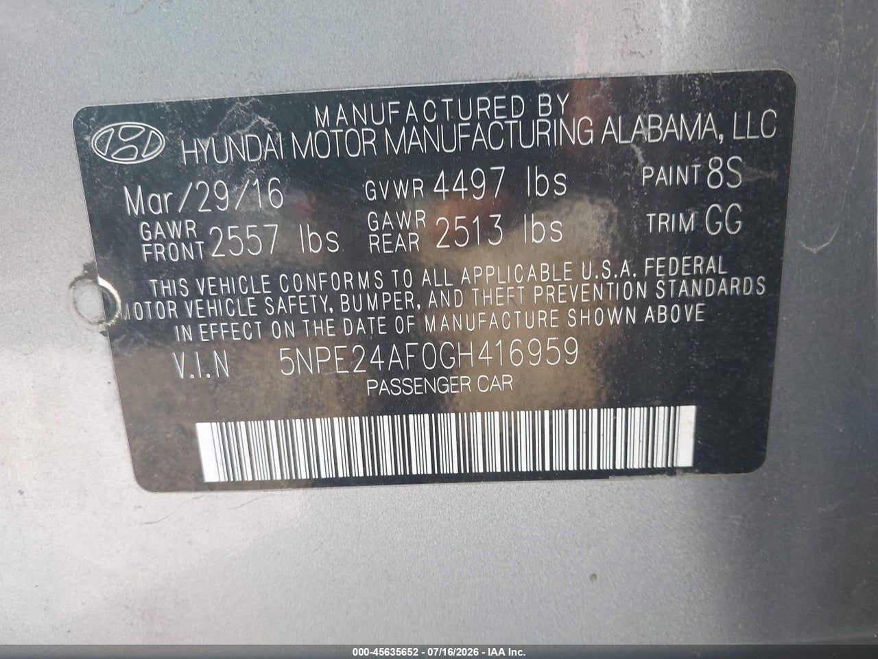 2016 HYUNDAI SONATA   thumbnail 10