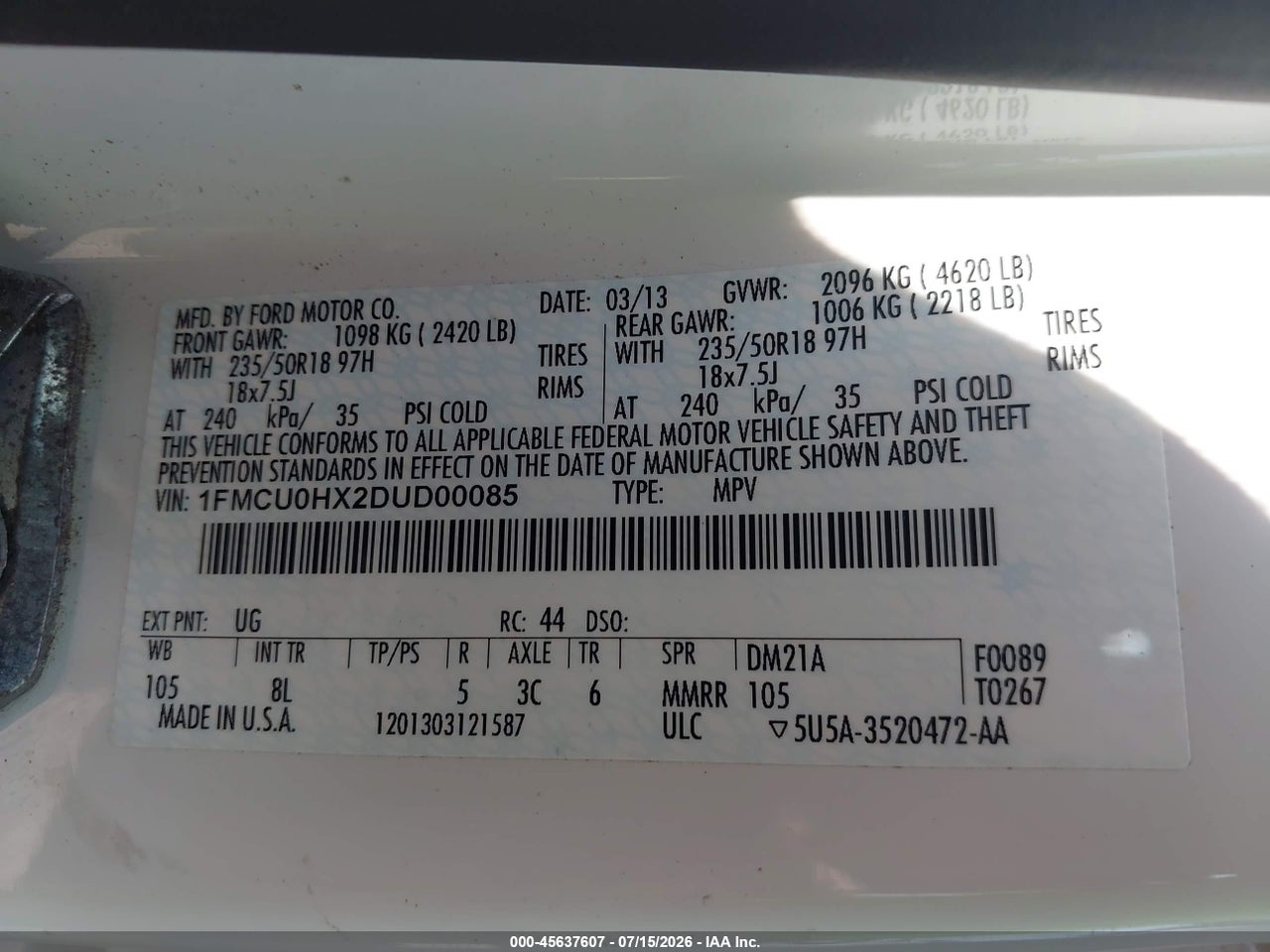 2013 FORD ESCAPE SEL thumbnail 10