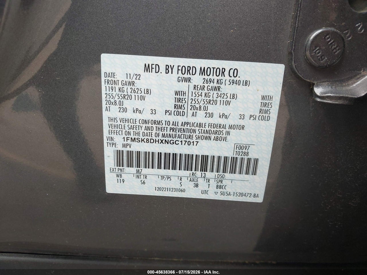2022 FORD EXPLORER XLT thumbnail 10