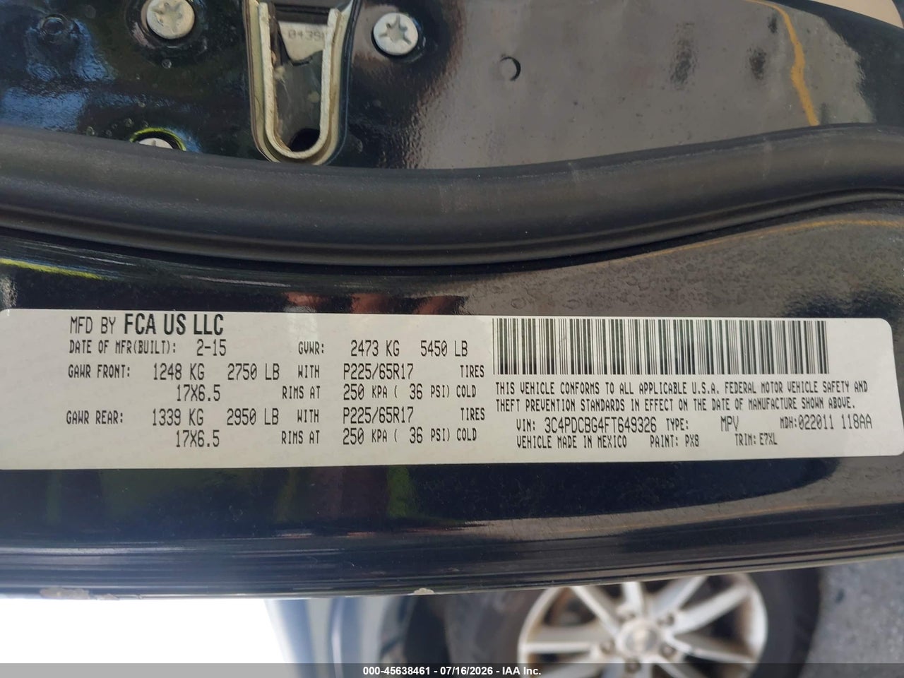 2015 DODGE JOURNEY SXT thumbnail 10