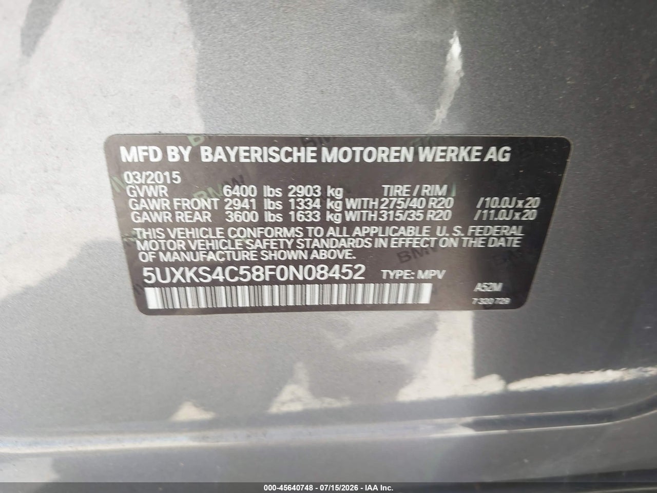 2015 BMW X5 XDRIVE35D thumbnail 10