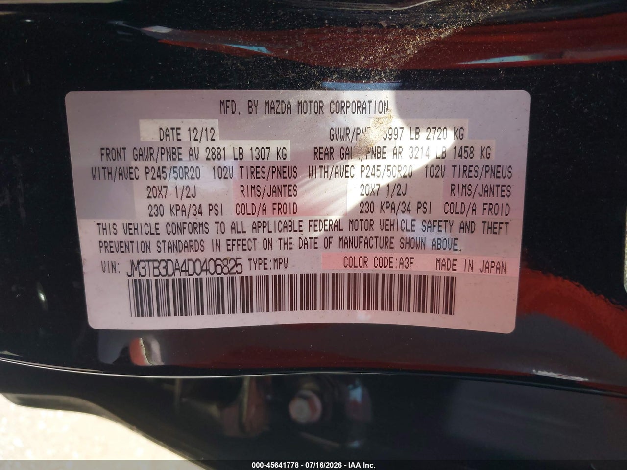 2013 MAZDA CX-9 GRAND TOURING thumbnail 10