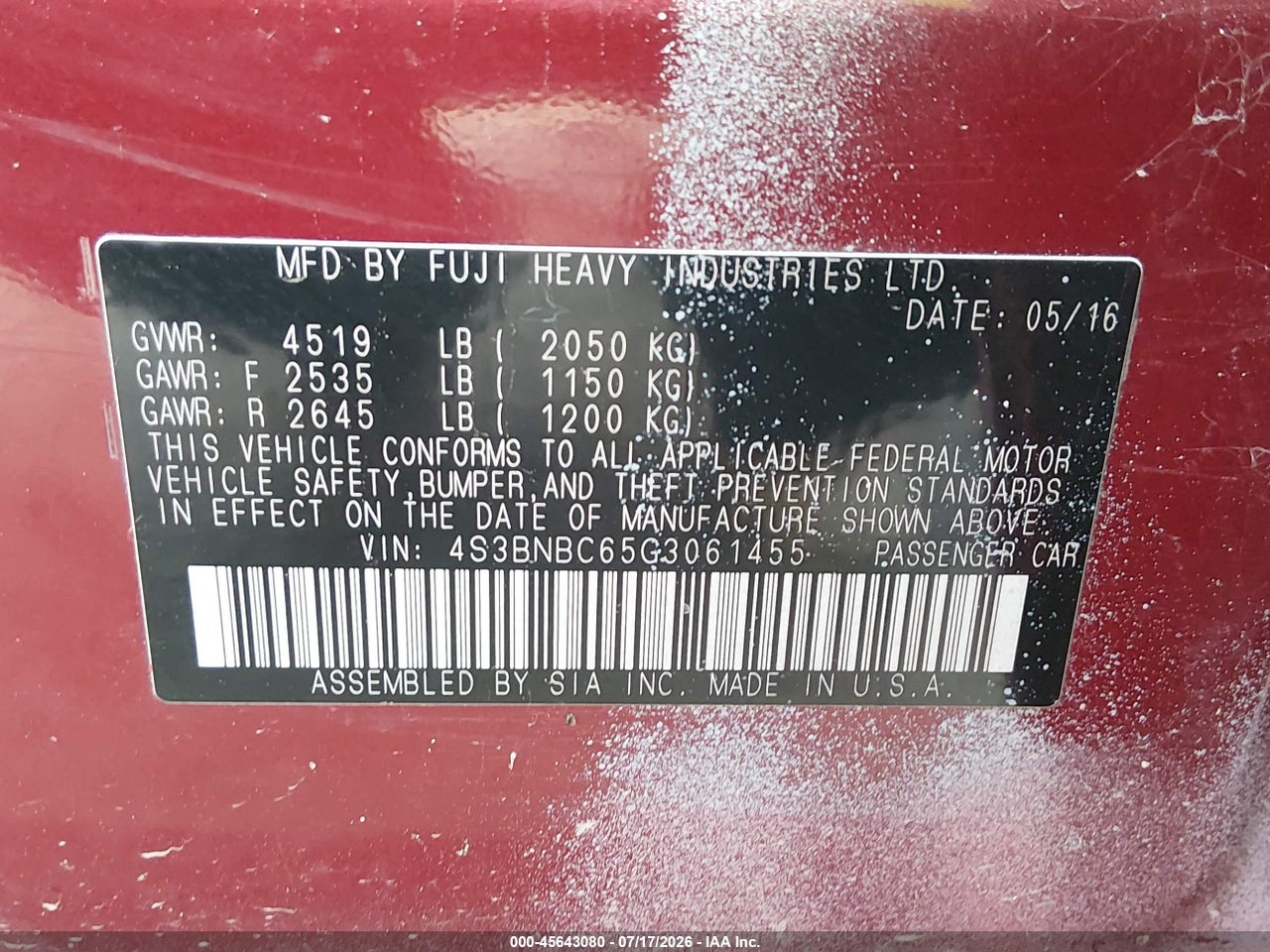 2016 SUBARU LEGACY 2.5I PREMIUM thumbnail 10