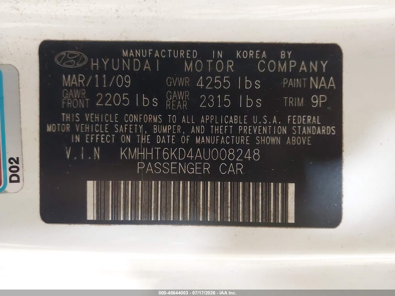 2010 HYUNDAI GENESIS 2.0T thumbnail 10