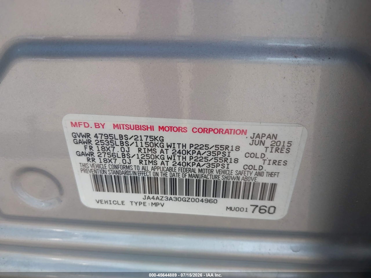 2016 MITSUBISHI OUTLANDER SEL thumbnail 10