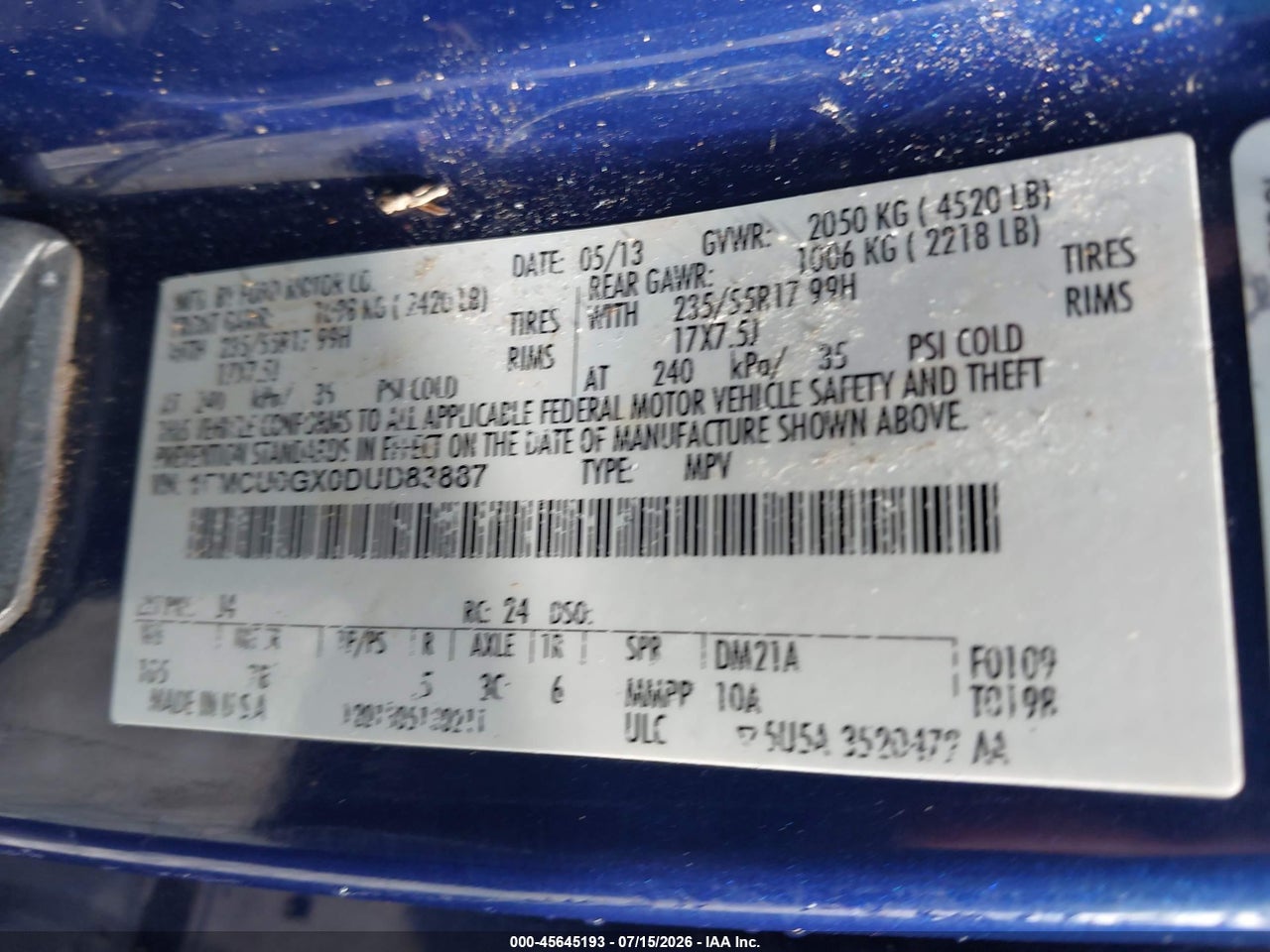 2013 FORD ESCAPE SE thumbnail 10
