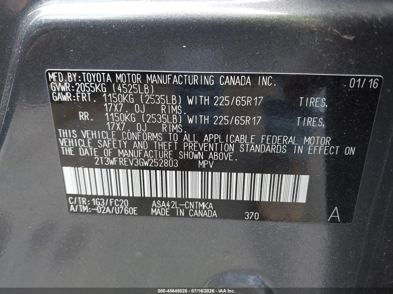 2016 TOYOTA RAV4 XLE thumbnail 10