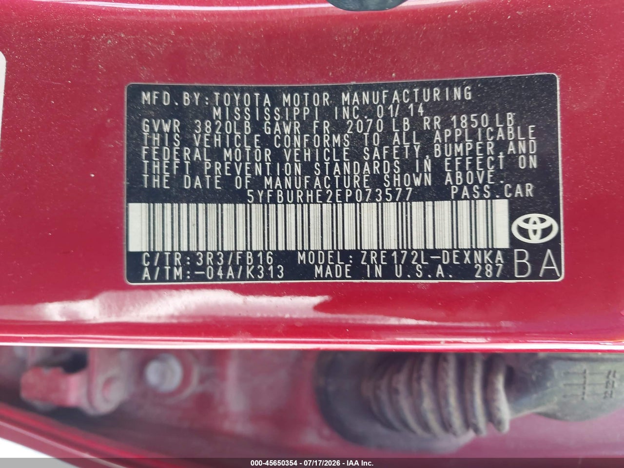 2014 TOYOTA COROLLA LE thumbnail 10