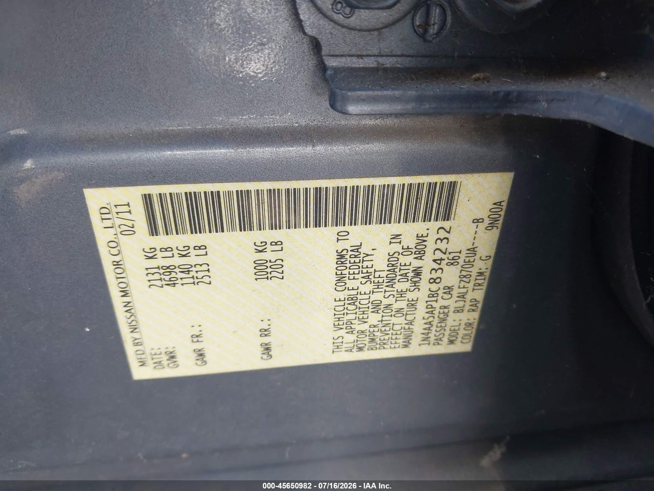 2011 NISSAN MAXIMA 3.5 SV thumbnail 10
