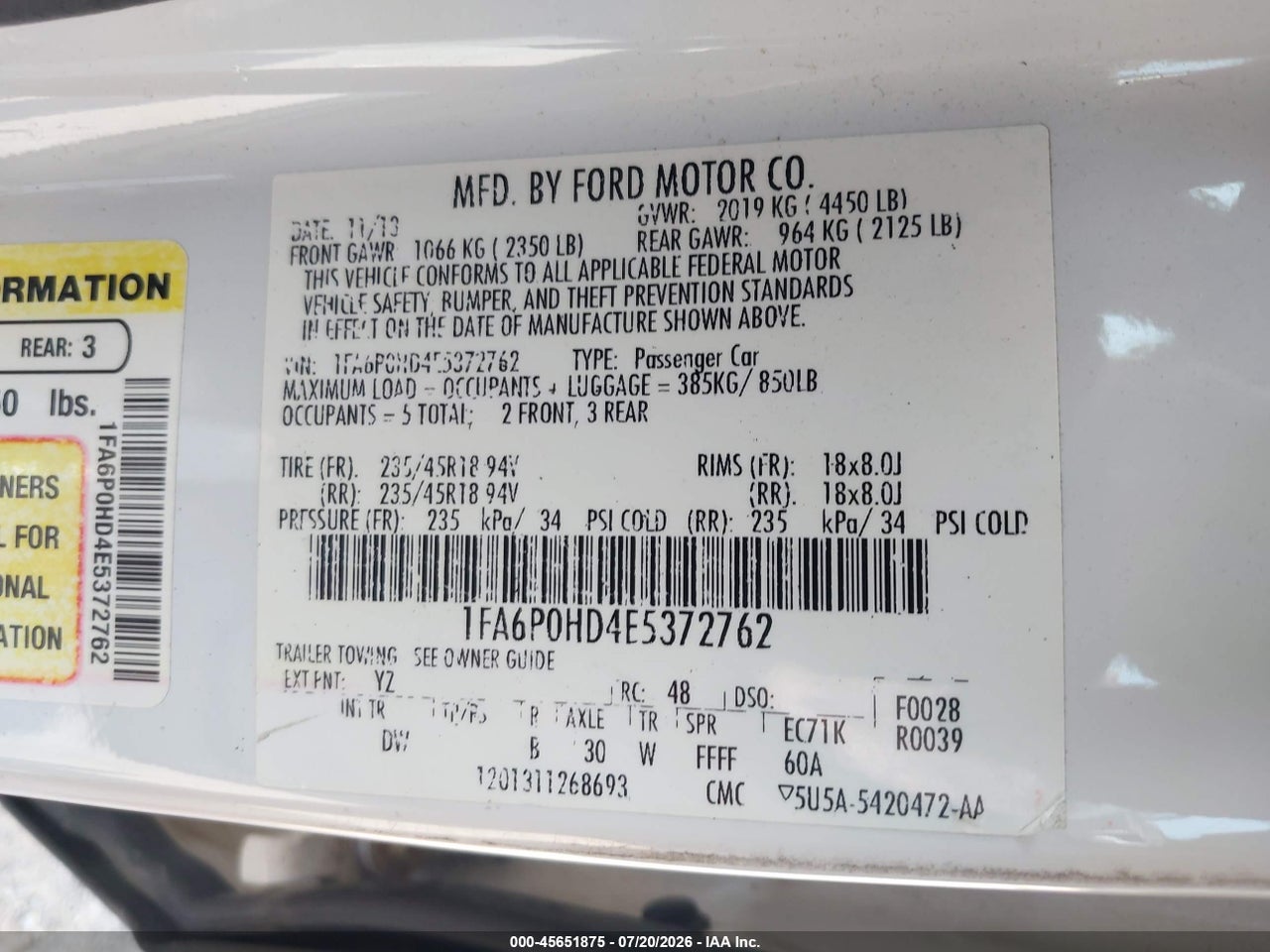 2014 FORD FUSION SE thumbnail 10