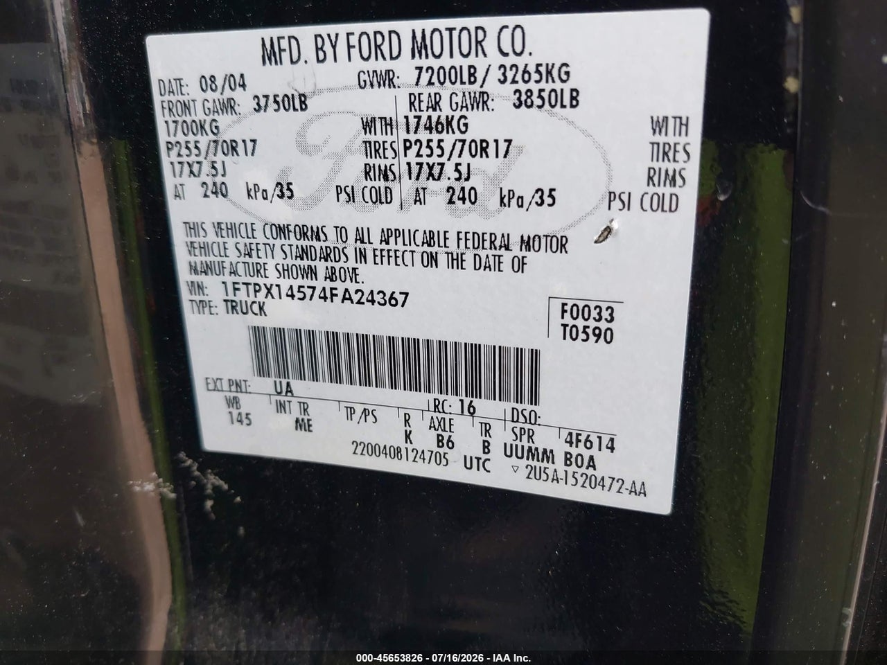 2004 FORD F-150 FX4/LARIAT/XL/XLT thumbnail 10