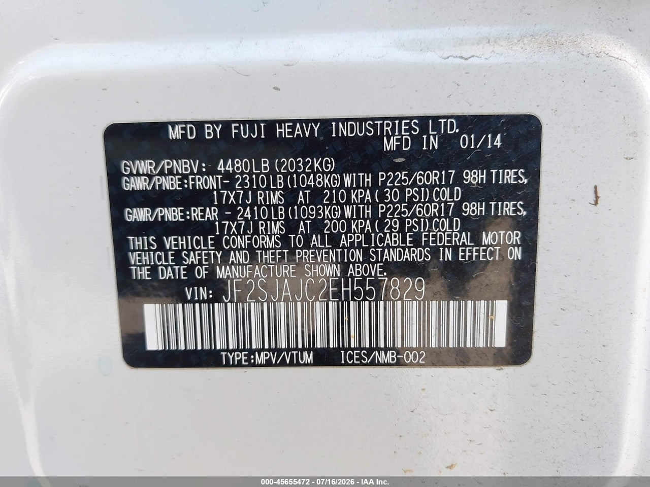 2014 SUBARU FORESTER 2.5I LIMITED thumbnail 10