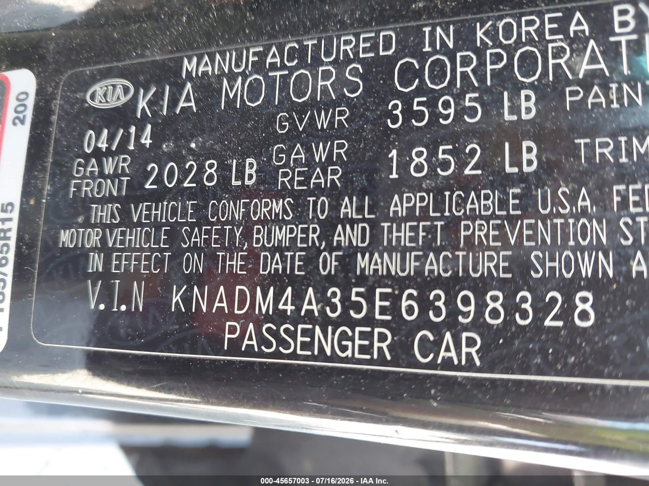 2014 KIA RIO LX thumbnail 10