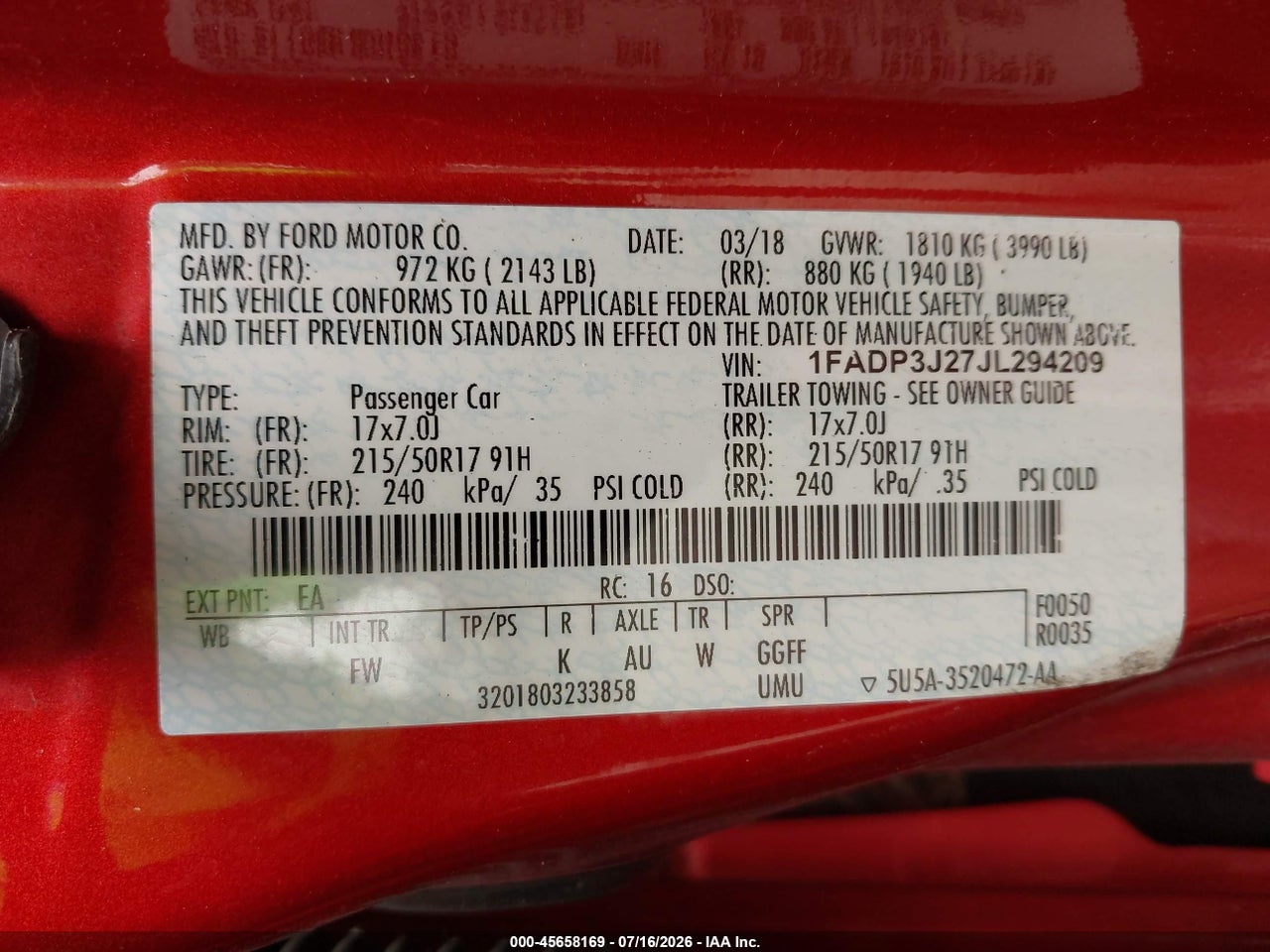 2018 FORD FOCUS TITANIUM thumbnail 10