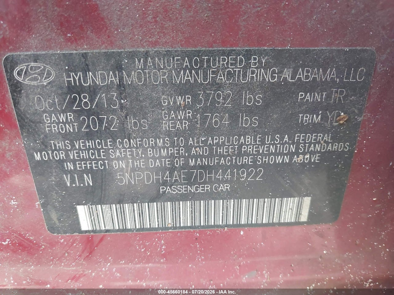 2013 HYUNDAI ELANTRA GLS thumbnail 10