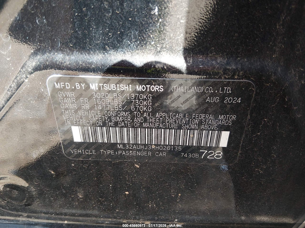 2024 MITSUBISHI MIRAGE ES/LE thumbnail 10
