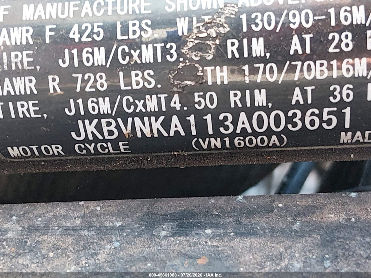 2003 KAWASAKI VN1600 A1 thumbnail 11