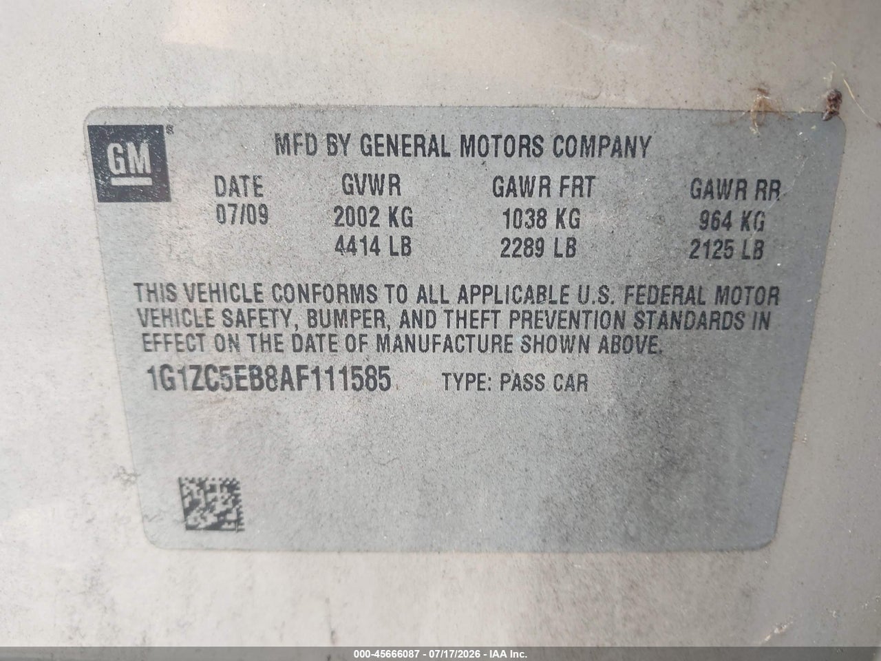 2010 CHEVROLET MALIBU LT thumbnail 10
