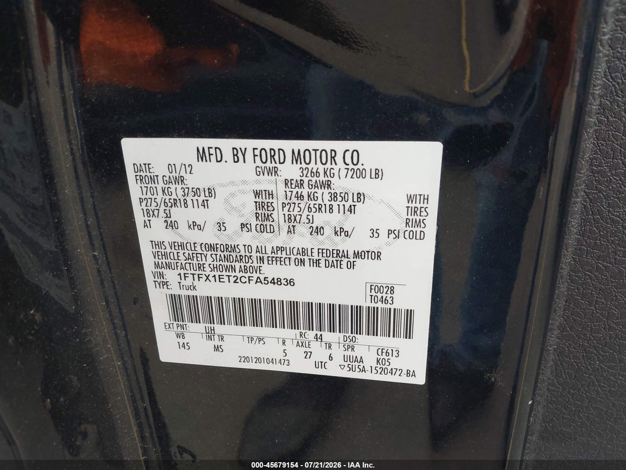 2012 FORD F-150 XLT thumbnail 10