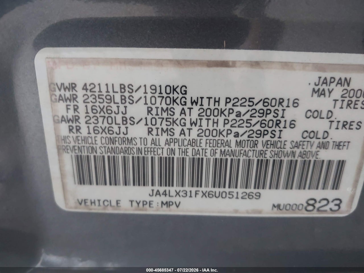 2006 MITSUBISHI OUTLANDER LS thumbnail 10