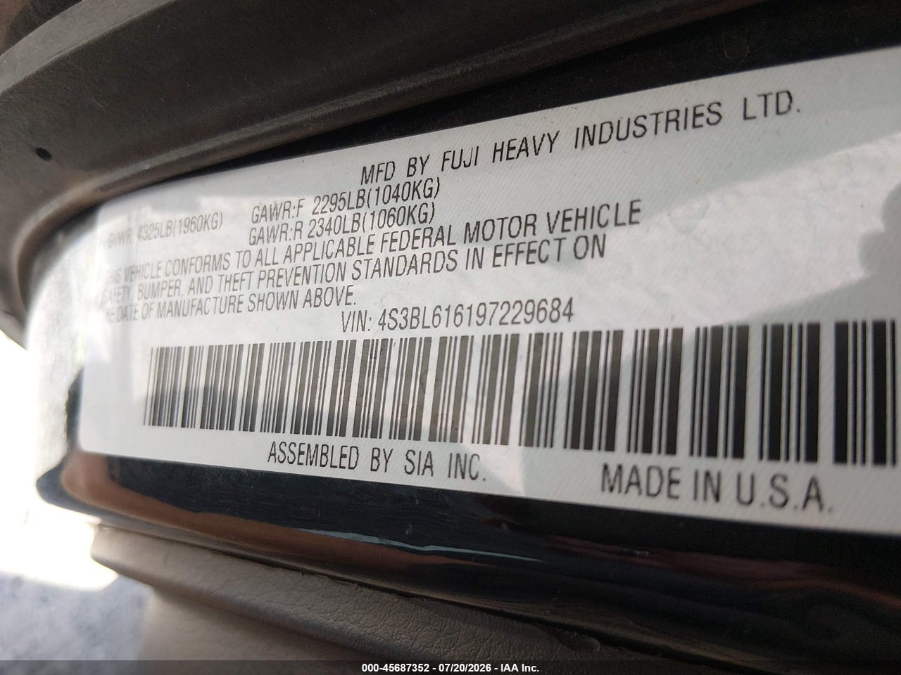 2009 SUBARU LEGACY 2.5I thumbnail 10