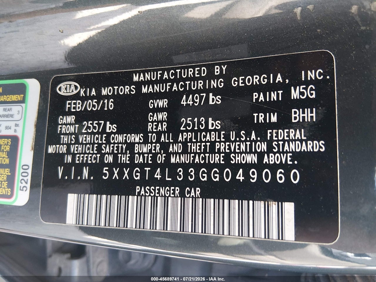 2016 KIA OPTIMA LX thumbnail 10