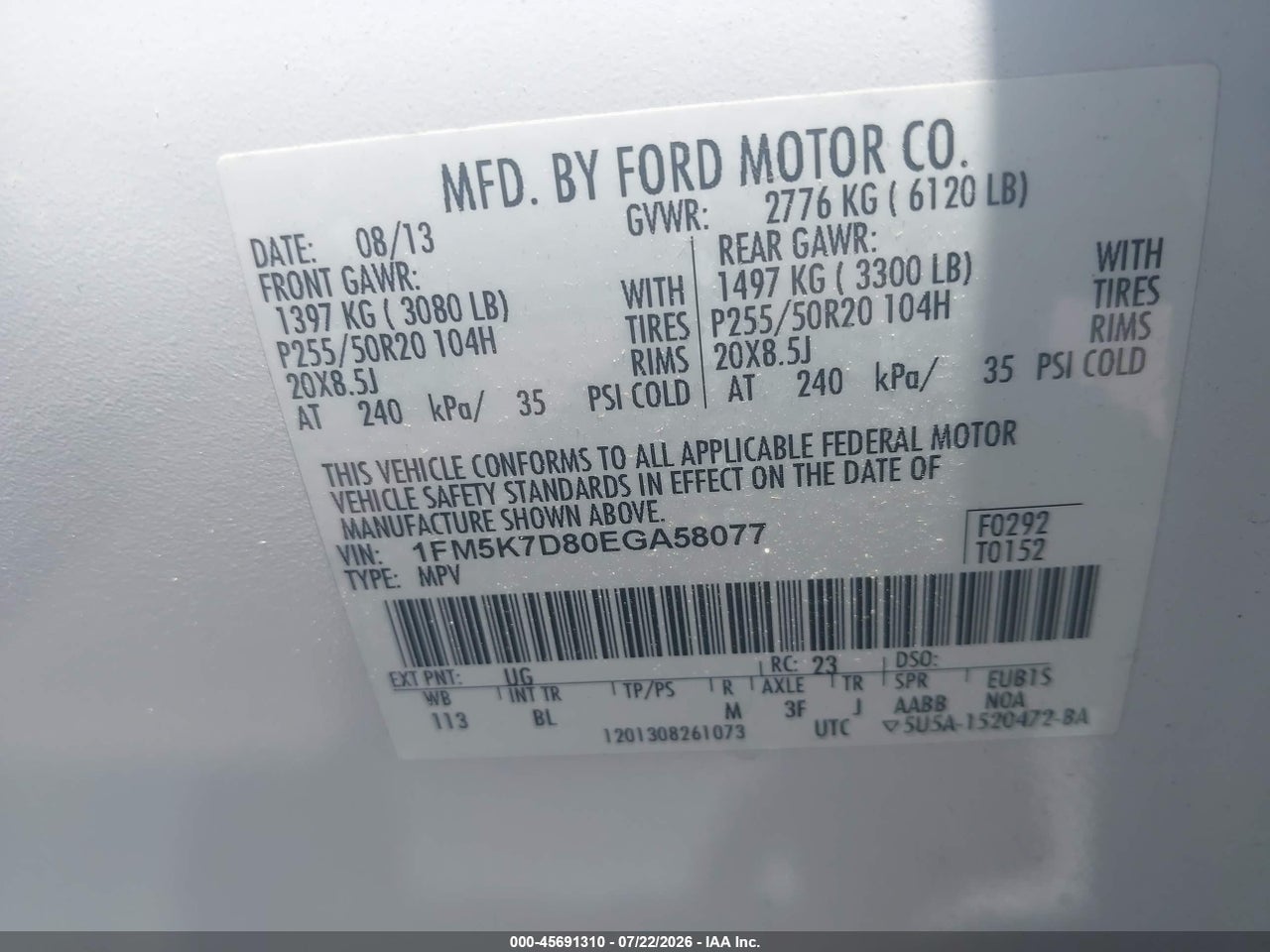 2014 FORD EXPLORER XLT thumbnail 10