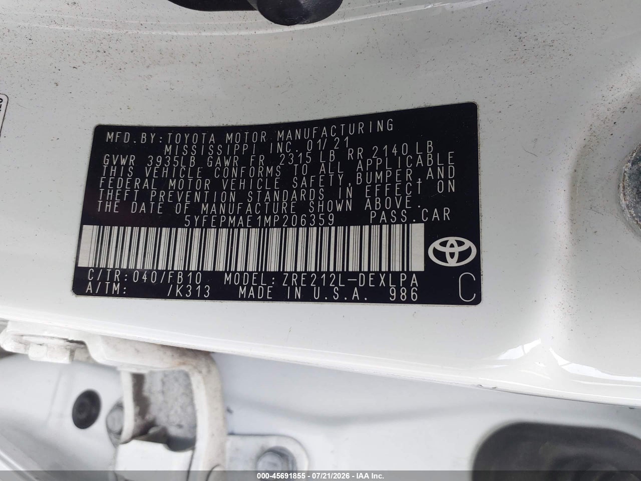 2021 TOYOTA COROLLA LE thumbnail 10