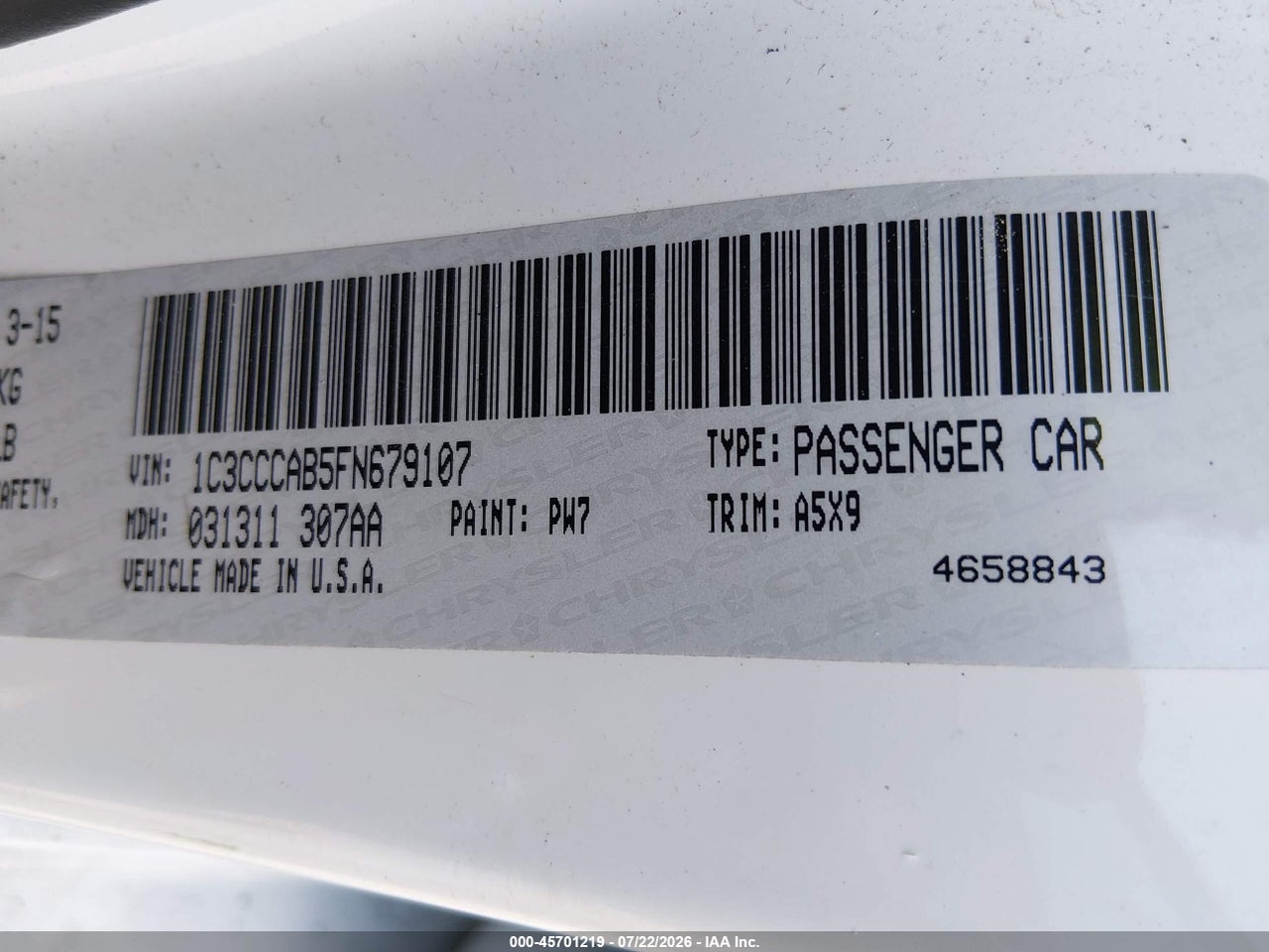 2015 CHRYSLER 200 LIMITED thumbnail 10