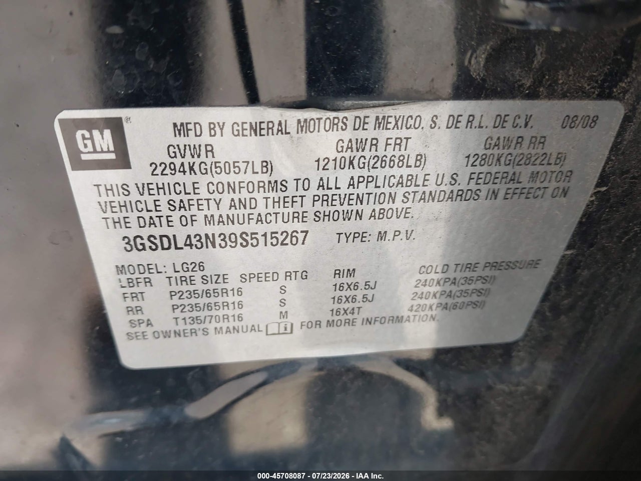 2009 SATURN VUE XE thumbnail 10