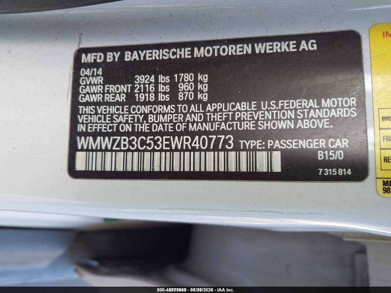 WMWZB3C53EW****** · 2014 MINI COUNTRYMAN COOPER · 9/12