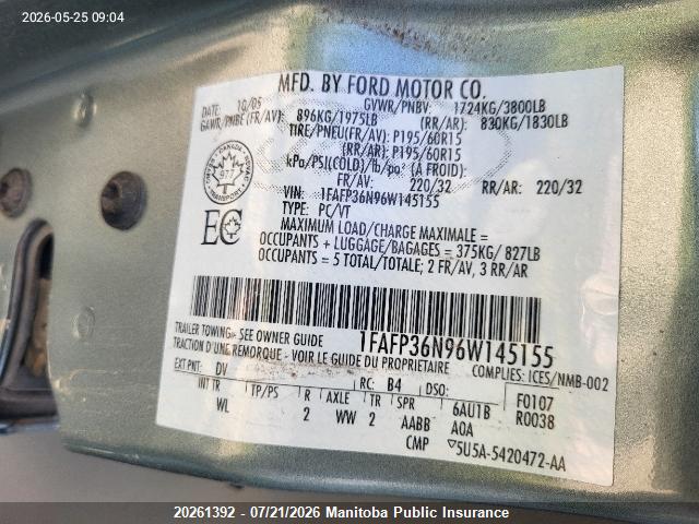 2006 FORD FOCUS ZXW SE thumbnail 9