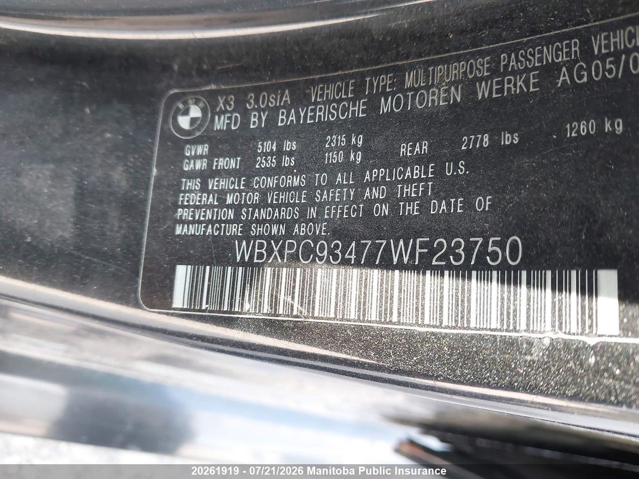 2007 BMW X3 3.0SI thumbnail 10