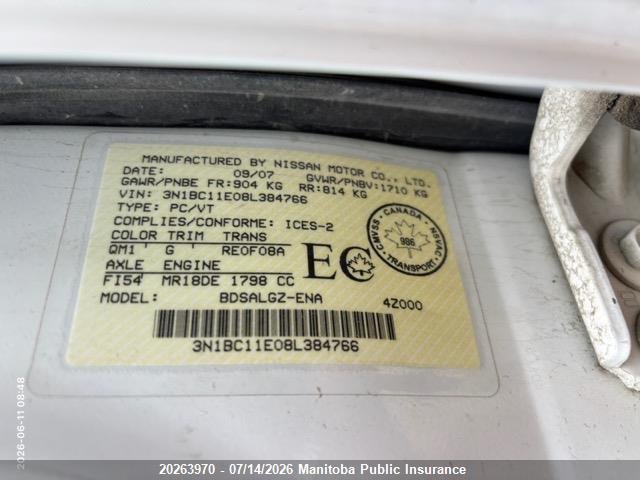 2008 NISSAN VERSA 1.8 SL  thumbnail 9