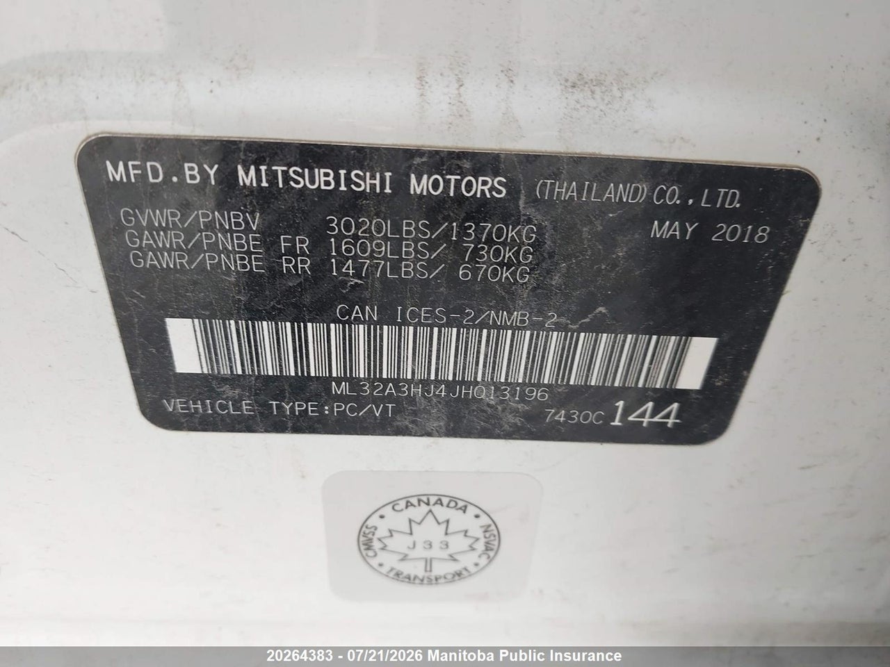 2018 MITSUBISHI MIRAGE ES thumbnail 10