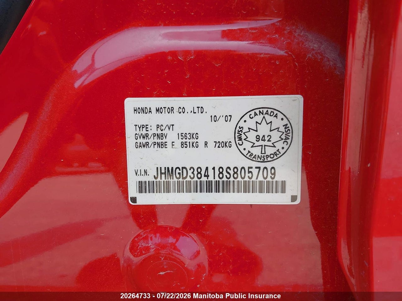 2008 HONDA FIT LX thumbnail 10
