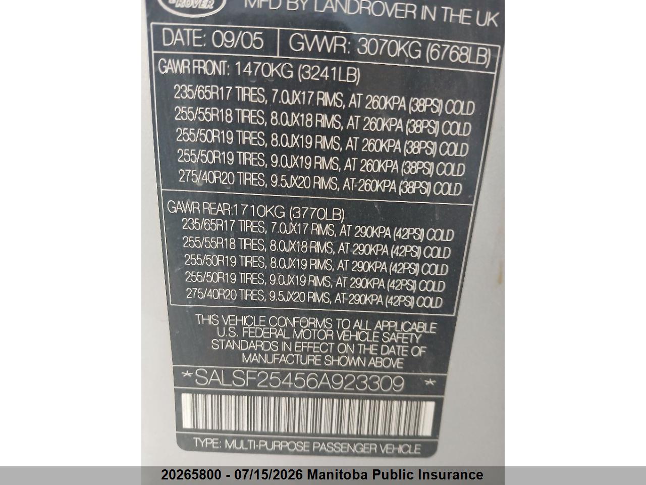 2006 LAND ROVER RANGE ROVER SPORT HSE thumbnail 10