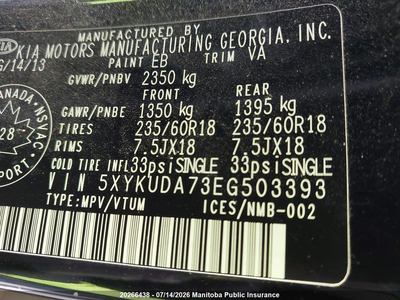 2014 KIA SORENTO EX V6 thumbnail 10