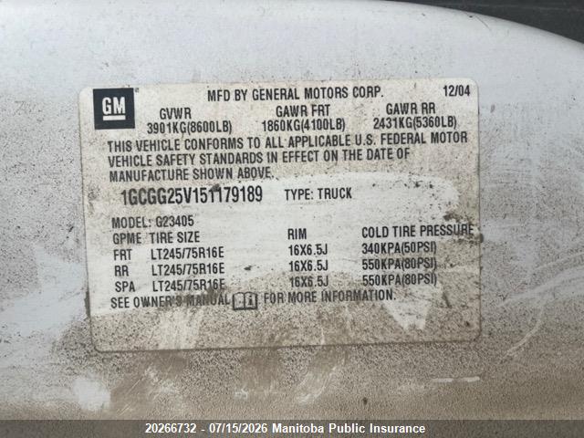 2005 CHEVROLET EXPRESS 2500 CARGO VAN  thumbnail 10
