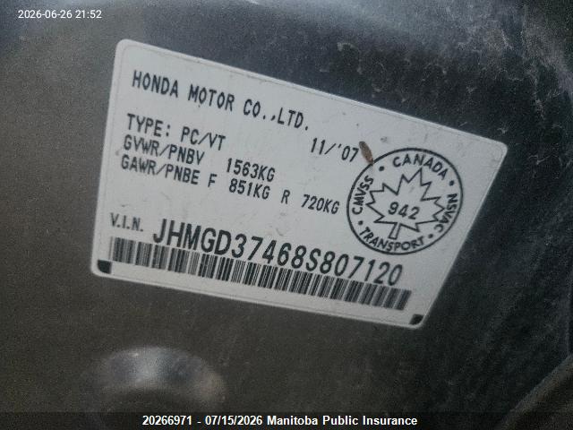 2008 HONDA FIT LX thumbnail 9