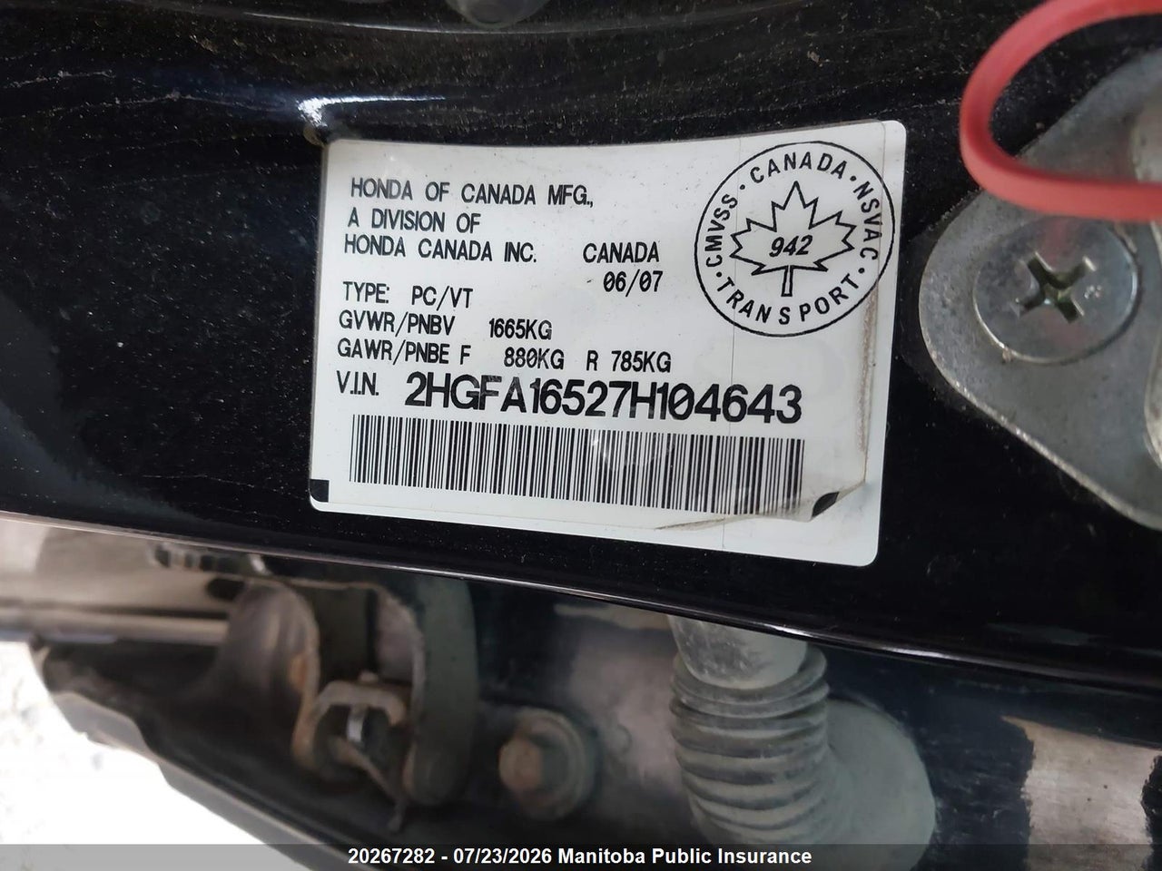 2007 HONDA CIVIC LX thumbnail 10
