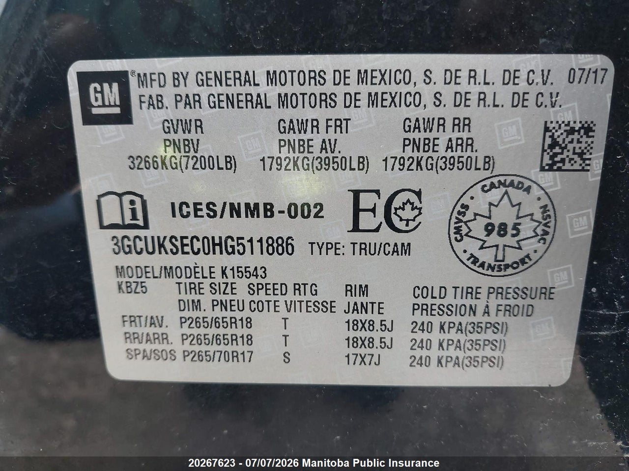 2017 CHEVROLET SILVERADO 1500 LTZ CREW CAB thumbnail 10