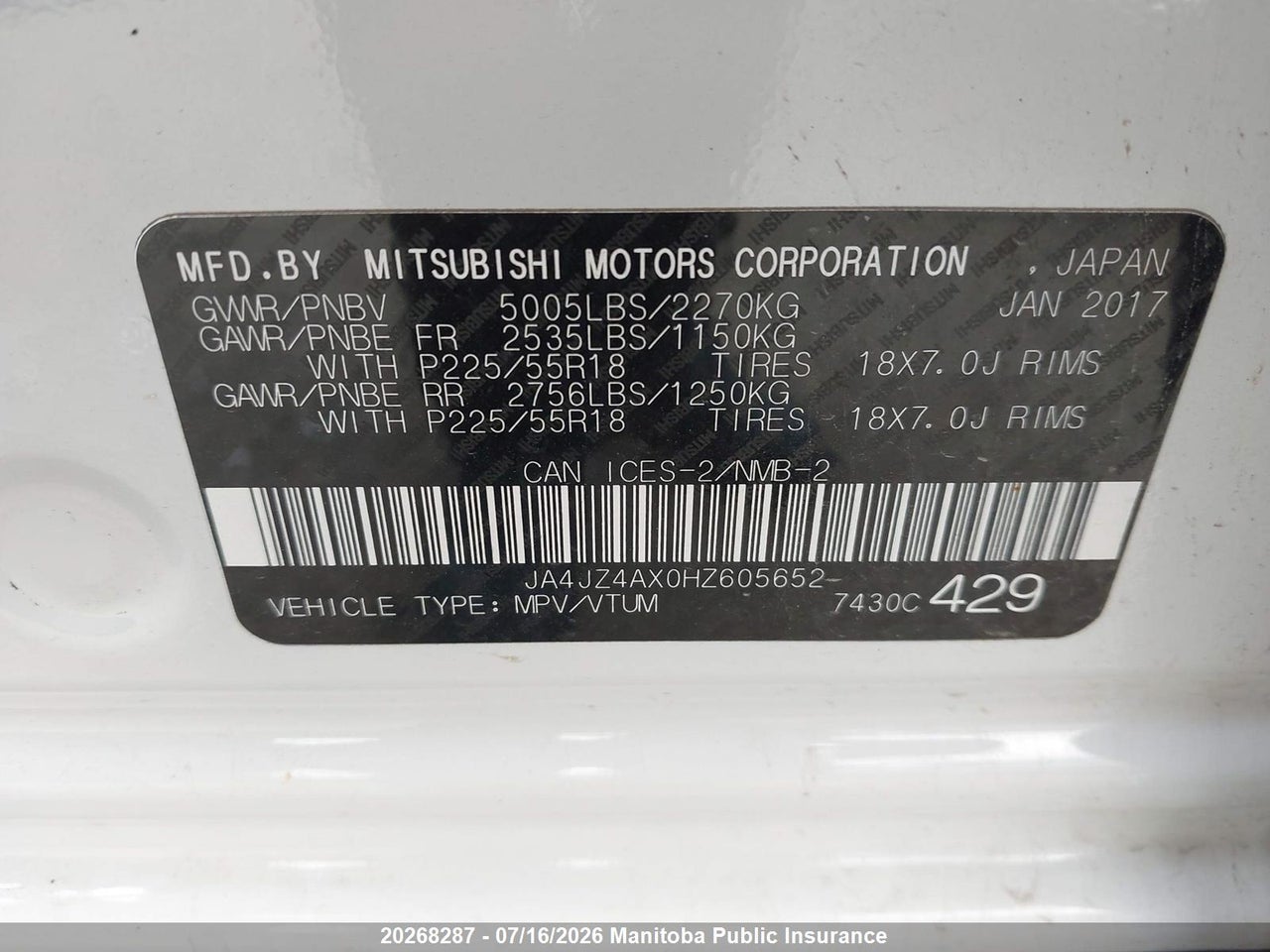 2017 MITSUBISHI OUTLANDER GT thumbnail 10