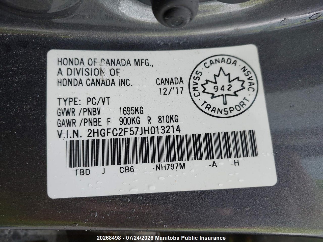 2018 HONDA CIVIC LX thumbnail 10