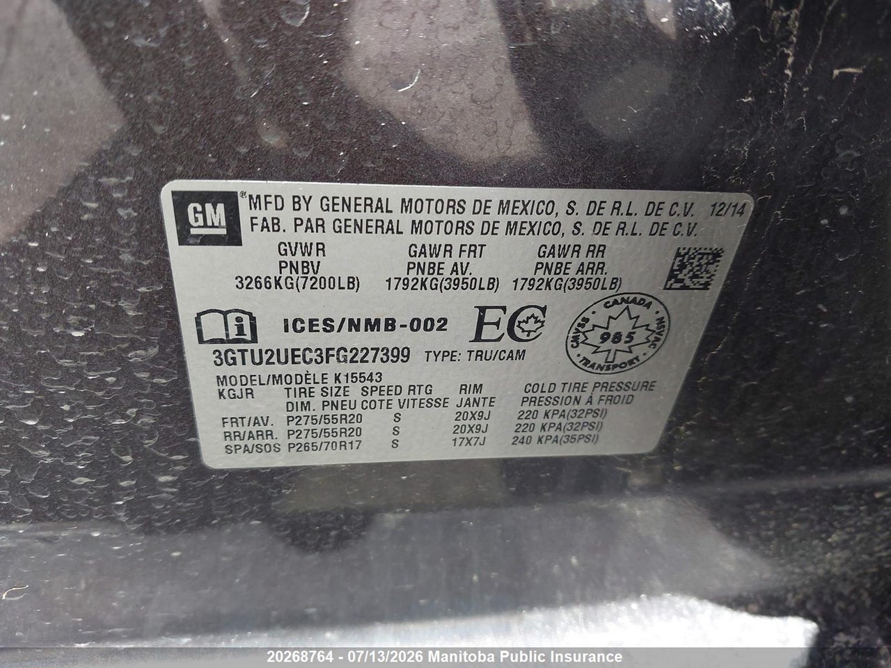 2015 GMC SIERRA 1500 SLE CREW CAB  thumbnail 10