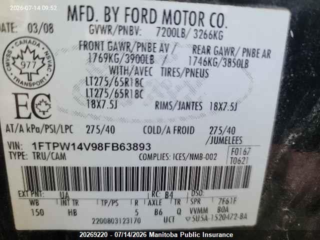 2008 FORD F150 FX4 SUPERCREW thumbnail 10
